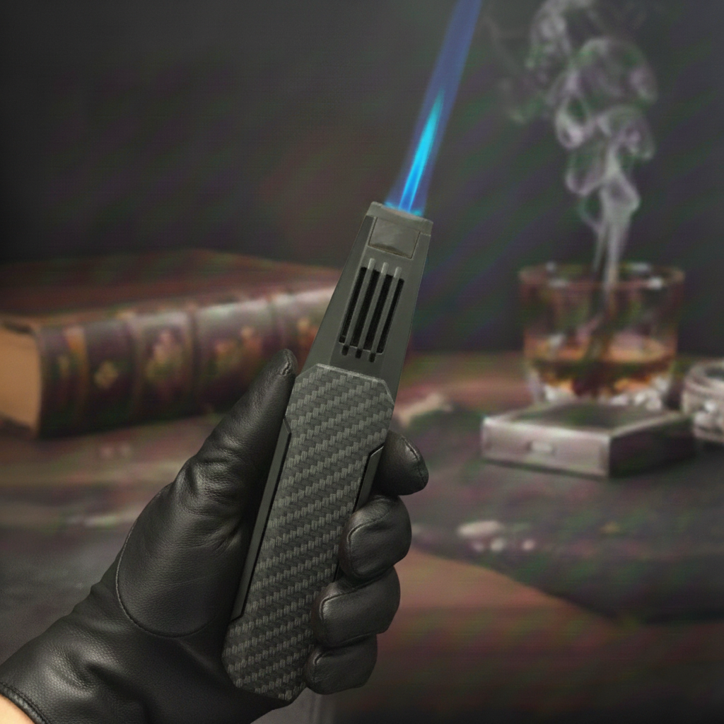 מצית לפיד FY-Roxia Skeleton Flame Sword 198 - מצית מתכת עמיד לרוח עם הדפס גולגולת למטבח, נרות והישרדות בחוץ - מתנה מגניבה עם להבה כחולה