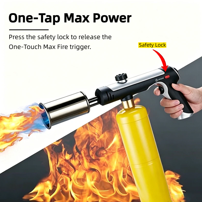 FYROXIA Propane Torch with Safety Lock and Max Fire for Cooking