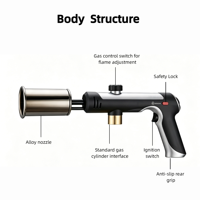 FYROXIA Propane Torch with Safety Lock and Max Fire for Cooking