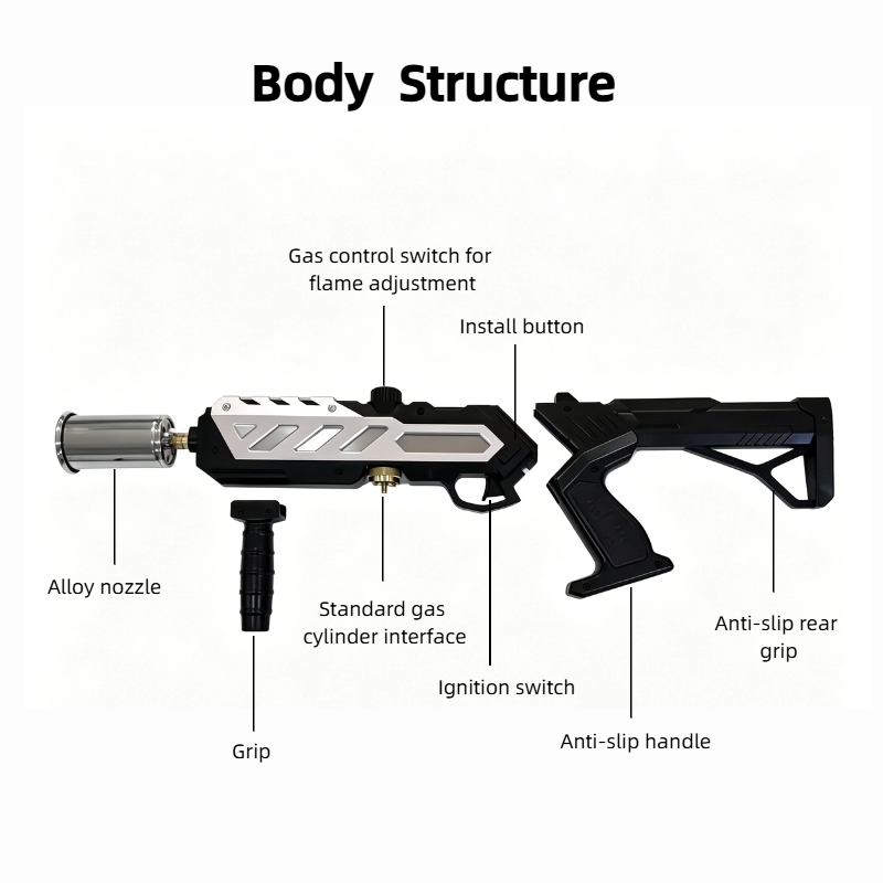 FYROXIA Powerful Propane Torch Gun with Detachable Design for BBQ