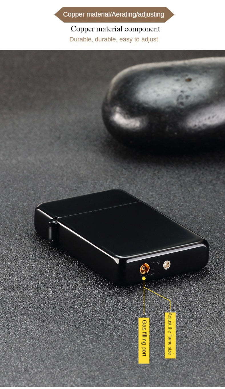 Windproof Metal Torch Lighter - Adjustable Red Flame Butane Jet Lighter for Camping & BBQ