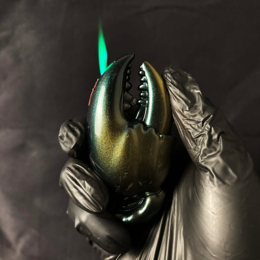 FY-Roxia Crab Lighter - Windproof Metal Torch Lighter for Kitchen & Outdoor, Green Flame, Cool Gift Idea