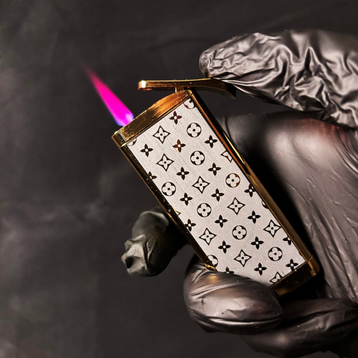 FY-Roxia Star Torch Lighter - Windproof Metal Torch Lighter for Kitchen & Outdoor, Cool Gold Design with Red Flame, Ideal Gift