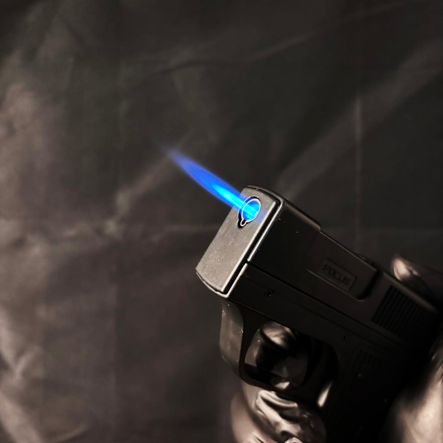 FY-Roxia Gun Lighter - Windproof Plastic Torch Lighter for Kitchen & Outdoor, Cool Black Design with Blue Flame, Ideal Giftme, Ideal Gift