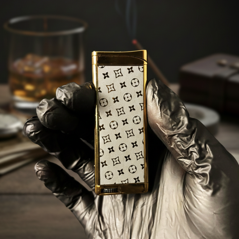 FY-Roxia Star Torch Lighter - Windproof Metal Torch Lighter for Kitchen & Outdoor, Cool Gold Design with Red Flame, Ideal Gift