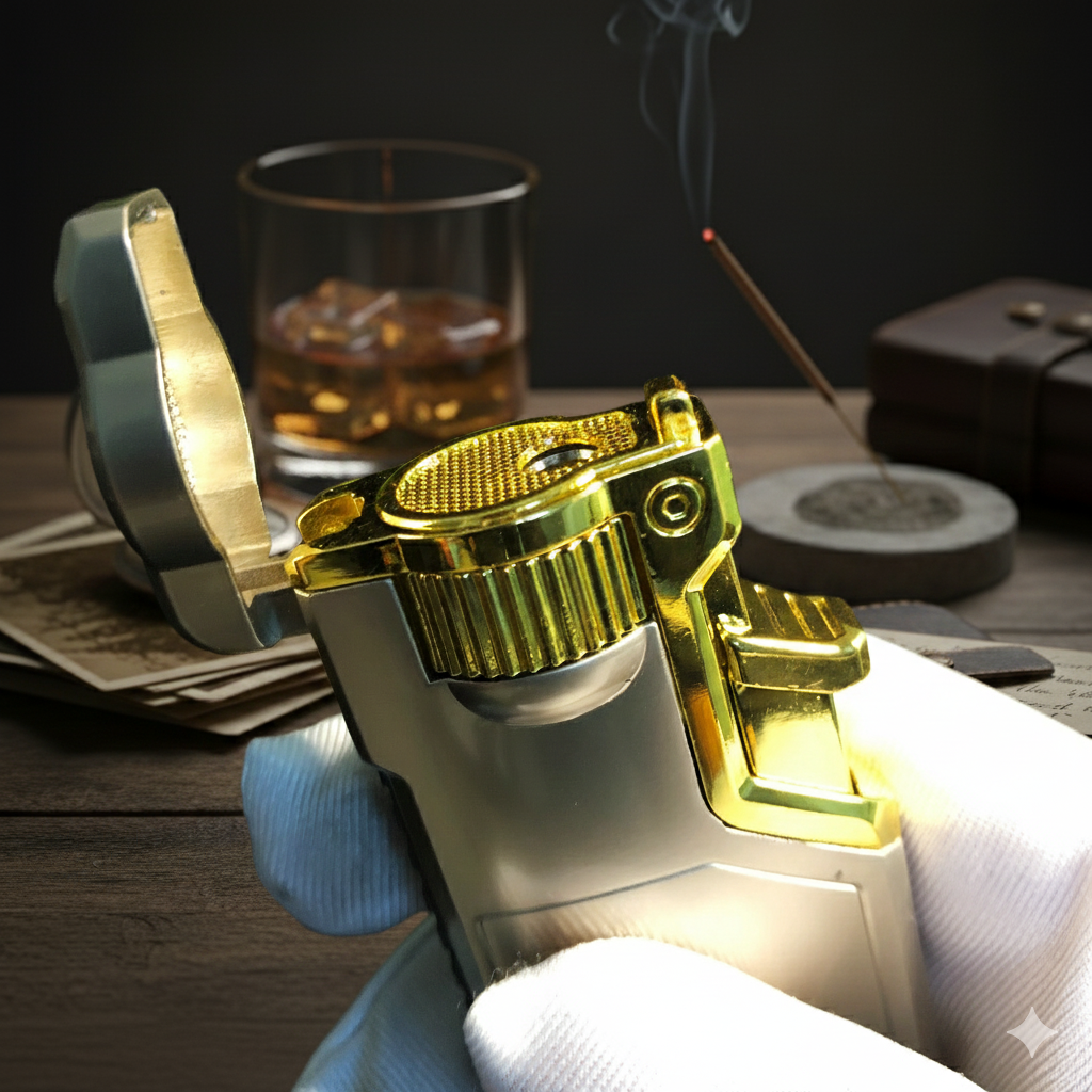 FY-Roxia WH3 Lighter - Windproof Metal Torch Lighter for Kitchen Use, Candle Lighting & Outdoor Survival, Cool Gift with Three Flame Colors Switch (Gray)